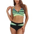 thumbnail image 1 of Bikini cómodo para mujer, traje de baño de playa de dos piezas dividido con almohadilla en el pecho, traje de baño cruzado en la espalda OAVQHLG3B Store  lin121212, 1 of 3