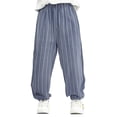 thumbnail image 3 of Girls Pants Boys Summer Striped Baggy Jogging Pants Lightweight Casual Outdoor Sports Grey 9-10 Years, 3 of 9