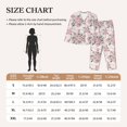 thumbnail image 3 of KLL Rose Flowers Print Women's Long Sleeve Pajamas with Pants Sleepwear Loungewear 2 Set-X-Large, 3 of 7