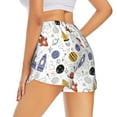 thumbnail image 2 of Uemuo Rocket Planets Pattern Women's Athletic Shorts High Waisted Running Shorts with Liner Pockets Gym Elastic Workout Shorts-X-Large, 2 of 9