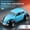 Blue black, variant on Classic Beetle mini alloy car pull-back drive car model, three doors can be opened 1:60 scale, gifts for boys adults and kids