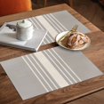 thumbnail image 5 of Placemats Set of 4, Grey Vertical Stripes Placemats Set of 4, Classic Striped Linen Tablemats Washable Placemat Table Decoration for Kitchen Table Dinner Party Home Decor Indoor Outdoor 13x19 Inch, 5 of 8