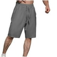 thumbnail image 3 of Diufon Men's Athletic Shorts Cotton Linen Drawstring Waisted Outdoor Sport Shorts Spring Summer Shorts with Pockets, 3 of 5