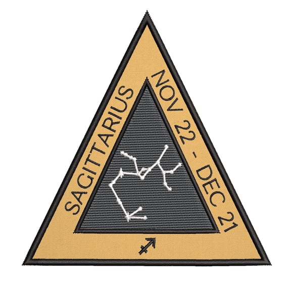 Sagittarius Horoscope 4 Inch Iron Or Sew On Embroidered Fabric Badge Patch Astrology, Zodiac Iconic Series