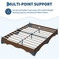 thumbnail image 2 of Minimalist Wave Edge Wood Platform Bed Frame – Sturdy Slat Support, Low Profile, Noise-Free, No Box Spring, Easy Assembly – Queen Size, Walnut, 2 of 8