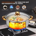 thumbnail image 3 of Bateria de Cocina de Acero Inoxidable, 6 PCS Ollas de Acero Inoxidable, Cacerolas Antiadherentes, con Transparente Tapa, Lavavajillas, 3 of 4
