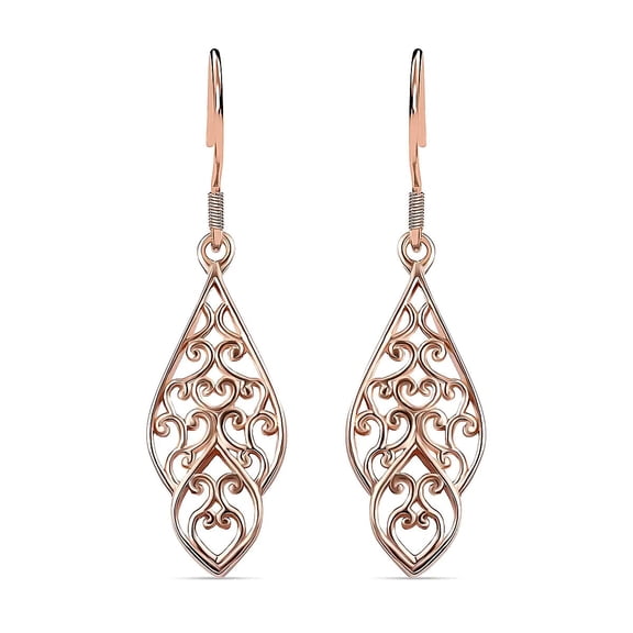 Filigree Dangle Earrings for Women Jewelry 925 Sterling Silver Rose Gold Plated Jewelry Birthday Gifts for Women
