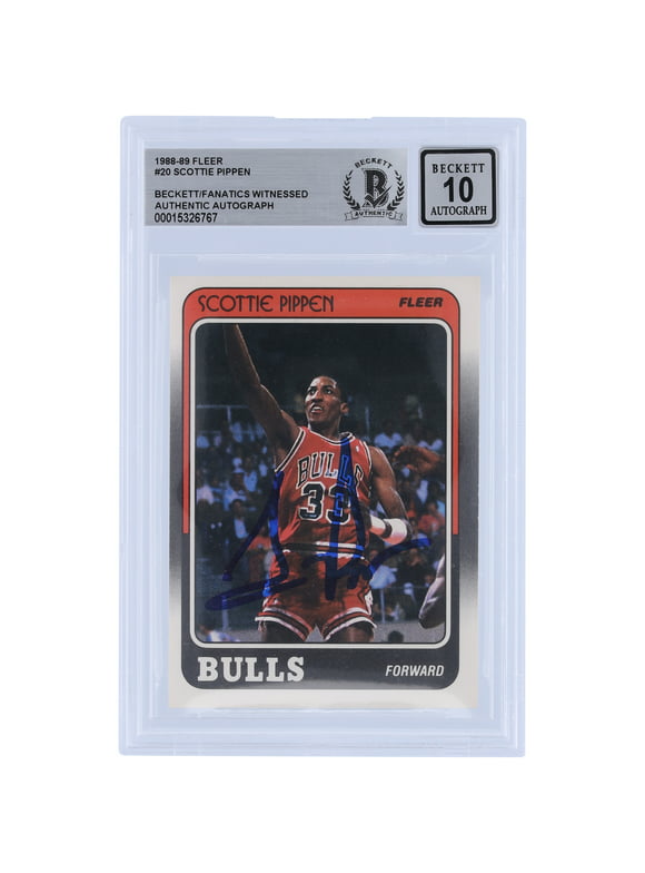 Scottie Pippen Chicago Bulls Autographed 1988-89 Fleer #20 Beckett Fanatics Witnessed Authenticated 10 Rookie Card - Fanatics Authentic Certified