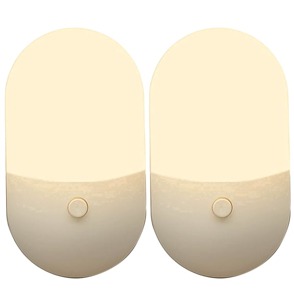 Plug-in Dimmable Night Light, Smart Dusk to Dawn Sensor, Warm White LED, 2-Pack Perfect for Bedroom Bathroom Hallway Kids Room, Plug in LED Nightlights with Light Sensor