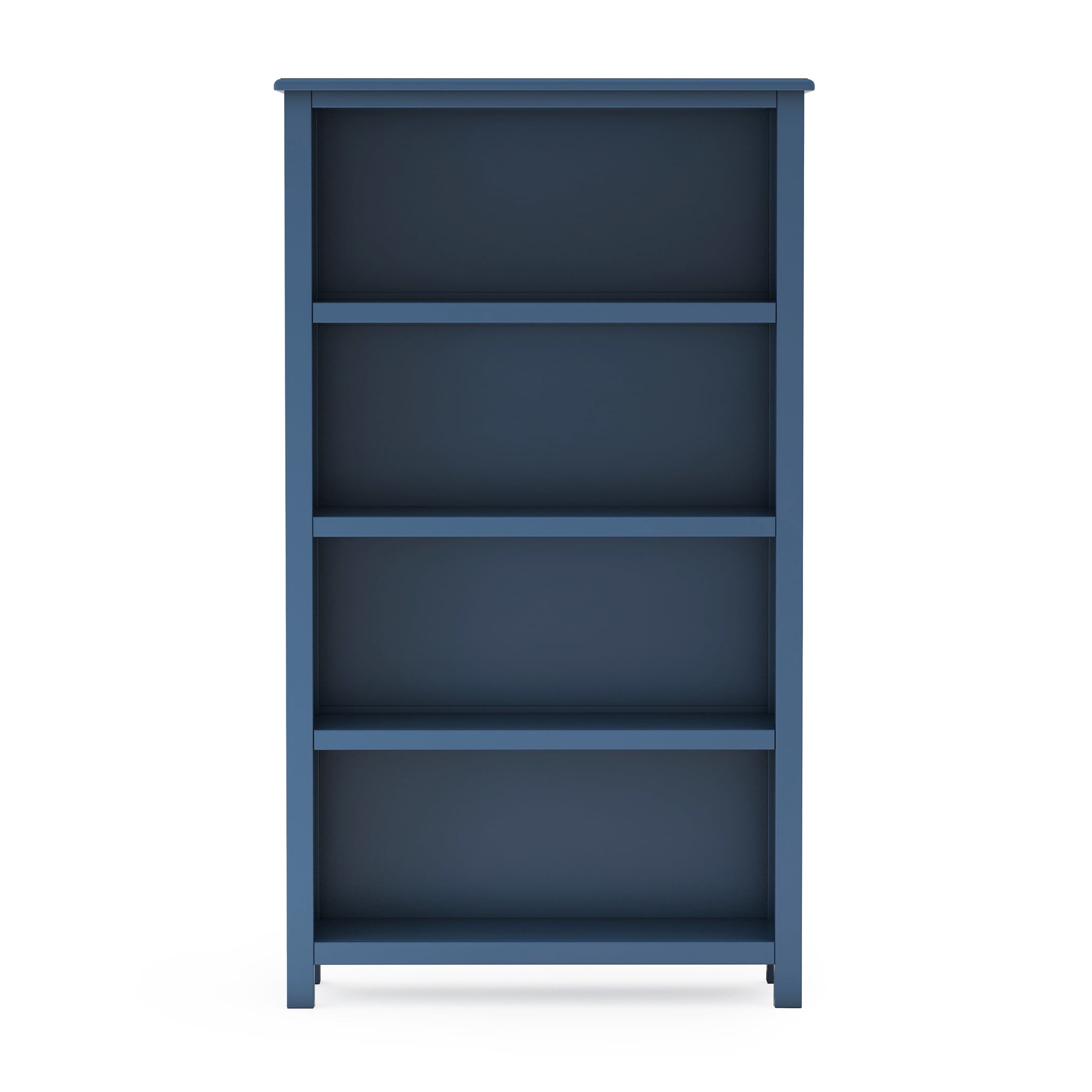 Guidecraft Taiga 4-Shelf Bookcase - Navy: 54" Bookshelf and Storage Unit for Bedrooms or Playrooms, Wooden Shelving for Books, Toys, School Supplies