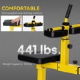 thumbnail image 5 of Soozier Adjustable Steel Seated Calf Raise Exercise Strength Training Gym Equipment, Yellow, 5 of 9