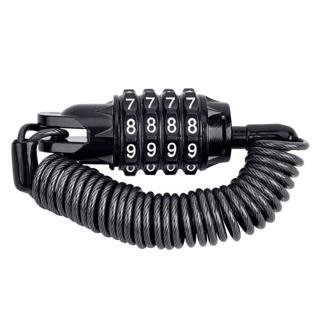 Helmet Lock Cable Resettable Mini Combination Cable Lock Bike Motorcycle Saddle Lock Wire 6 Feet Portable Anti-Theft Duable Cycling Spring Travel Luggage Locks 3mm