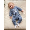 thumbnail image 4 of Cenuakty Fall Outfit Long Sleeve Letter Embroidery Romper Drawstring Pants, 4 of 9