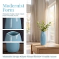 thumbnail image 2 of REGALWOVEN Small Ceramic Bud Modern Cylinder Vase, Ribbed Decorative Flower Vase for Shelf & Bathroom, TBoho Home Decor Accent Blue 2.4"L x 2.4"W x 5.1"H, 2 of 6