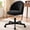 Black, variant on CELTOSS Home Office Desk Chair, Cute Teddy Fabric Swivel Vanity Stool, Mid Back Adjustable Armless Task Chair with Wheels, White