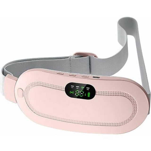 Portable Menstrual Heating Pad Electric Heating Massage Pad for Menstrual Abdominal Pain Relief Rechargeable Heating Belt for Women (Pink) longziming