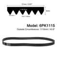 thumbnail image 2 of 6PK1115 V-Ribbed Belt 6 Ribs 1115mm Length x 21mm Width x 5mm Height, EPDM Micro V Serpentine Belt, 2 of 5