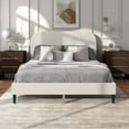 thumbnail image 3 of Furniture of America Aliz Modern Boucle Fabric Platform Bed, Queen, White, 3 of 21