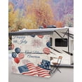 thumbnail image 5 of 4th of July RV Awning Sun Shade Screen 9'X7' USA Flag Balloon Mesh Sunscreen Patriotic Star Fireworks Awning Shade Screen with Zipper UV Blocker Completed Kits Outdoor Canopy for RV Motorhome Camper, 5 of 7