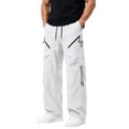 thumbnail image 3 of Men's Casual Straight Cargo Pants, Trousers, Joggers, Relaxed Fit Elastic Waist Drawstring Multi-Pockets, Stretchy Breathable Lightweight Outdoor Hiking Travel Camping Daily, 3 of 7