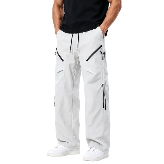 Admvng Men's Cargo Pants Big & Tall Casual Wide Leg Outdoor Pants with Pockets
