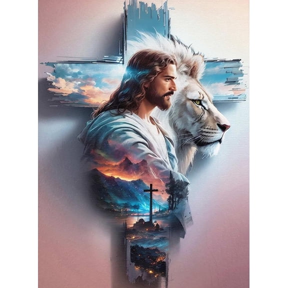 5D Diamond Art Kits for Adults,Jesus Religion Christ Diamond Painting Kits for Beginners, DIY Full Drill Diamond Dot Gem Painting for Home Decor 12x16 inch