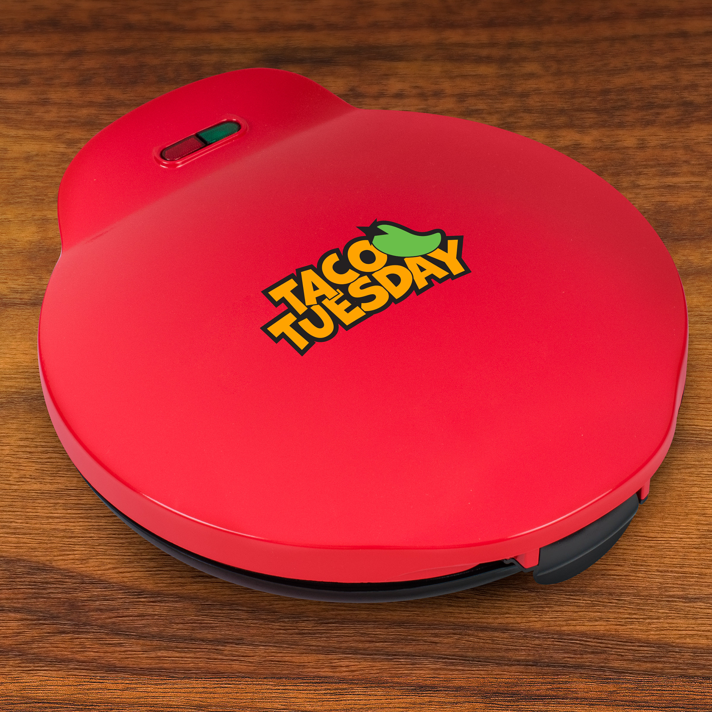 Taco Tuesday 6-Wedge Electric Quesadilla Maker with Extra Stuffing Latch, Red 10” - image 3 of 6