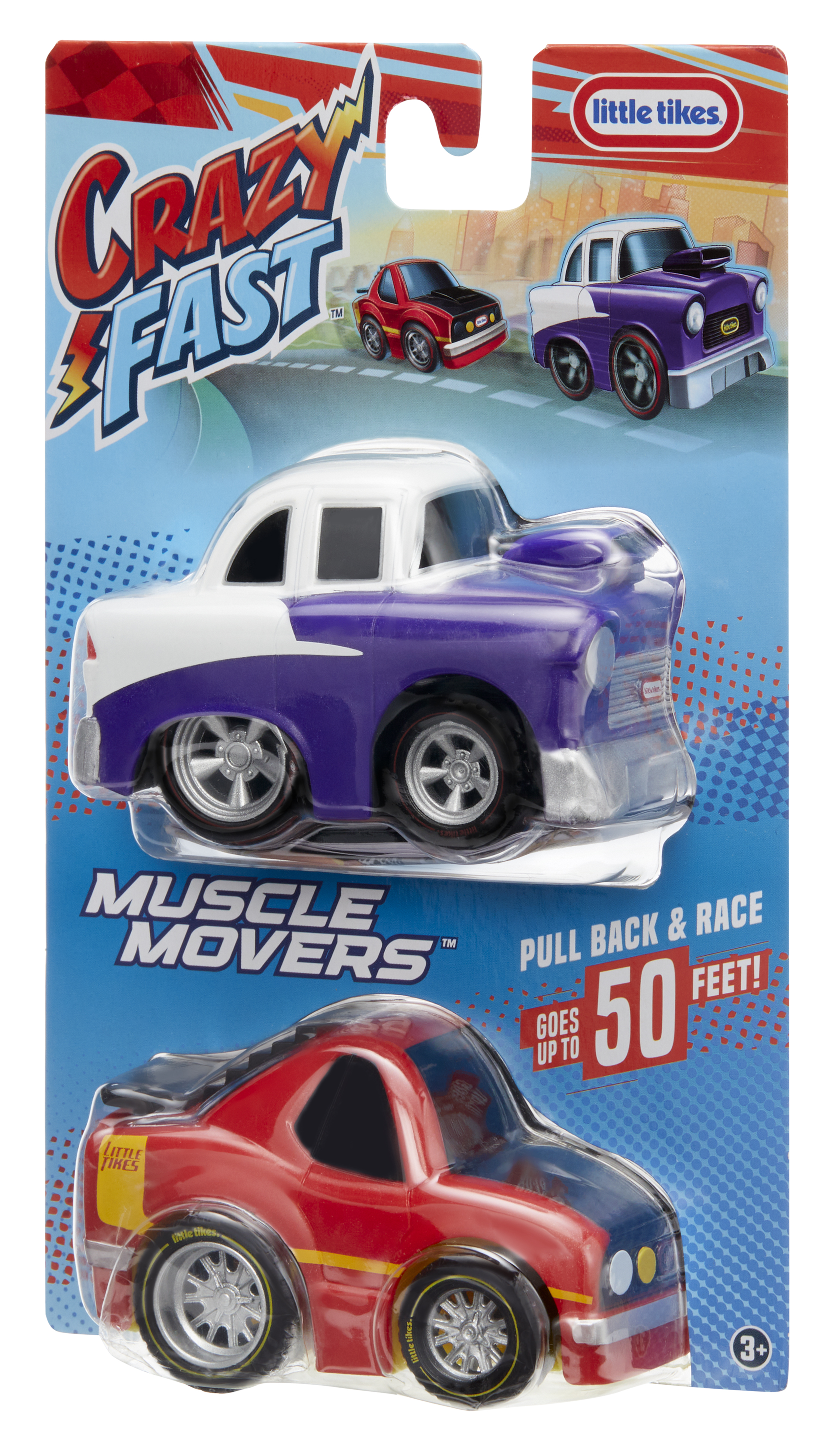 Little Tikes Crazy Fast Cars 2Pack Muscle Movers, Muscle Car Themed