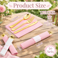 50 Pre-rolled Pink White Plasticware Set - Walmart.com