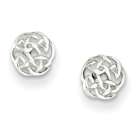 - 925 Sterling Silver Shiny Celtic Knot Stud Earrings