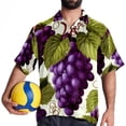 thumbnail image 4 of Grape Men's Short Sleeve Button Down Poplin Casual Beach Shirts, 4 of 6