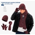 thumbnail image 3 of Gorro Bufanda Guante Conjunto Térmico Invierno Frio Unisex Modelo Rojo, 3 of 4