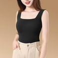 thumbnail image 5 of Ailaofu Women's Square Neck Lined Tank Tops Cute Summer Tops Slim Fit Basic Sleeveless Shirts, 5 of 7