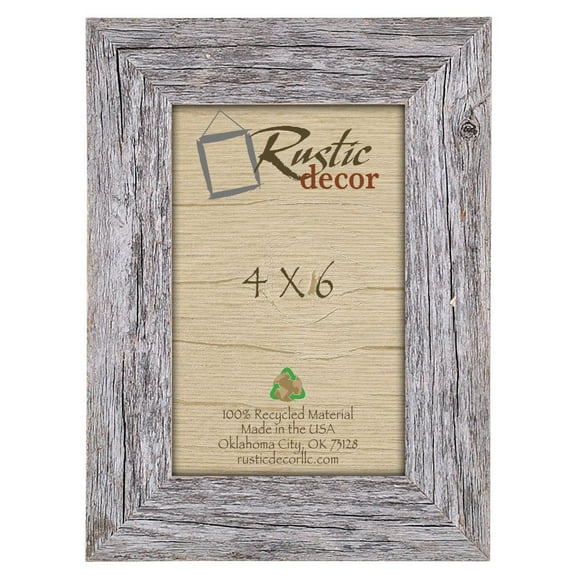 Thasaba 4x6 Picture Frames - Barnwood Reclaimed Wood Standard Photo Frame