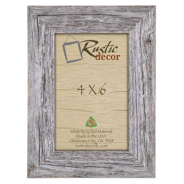 Thasaba 4x6 Picture Frames - Barnwood Reclaimed Wood Standard Photo Frame