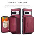 thumbnail image 5 of for Google Pixel 8A Wallet Case, Minimalist Luxury PU Leather Magnetic Detachable Credit Card Holder, 2 in 1 Zipper ID Cash Slot, Magnetic Closure Kickstand Folio Flip Slim Cover,Red, 5 of 7
