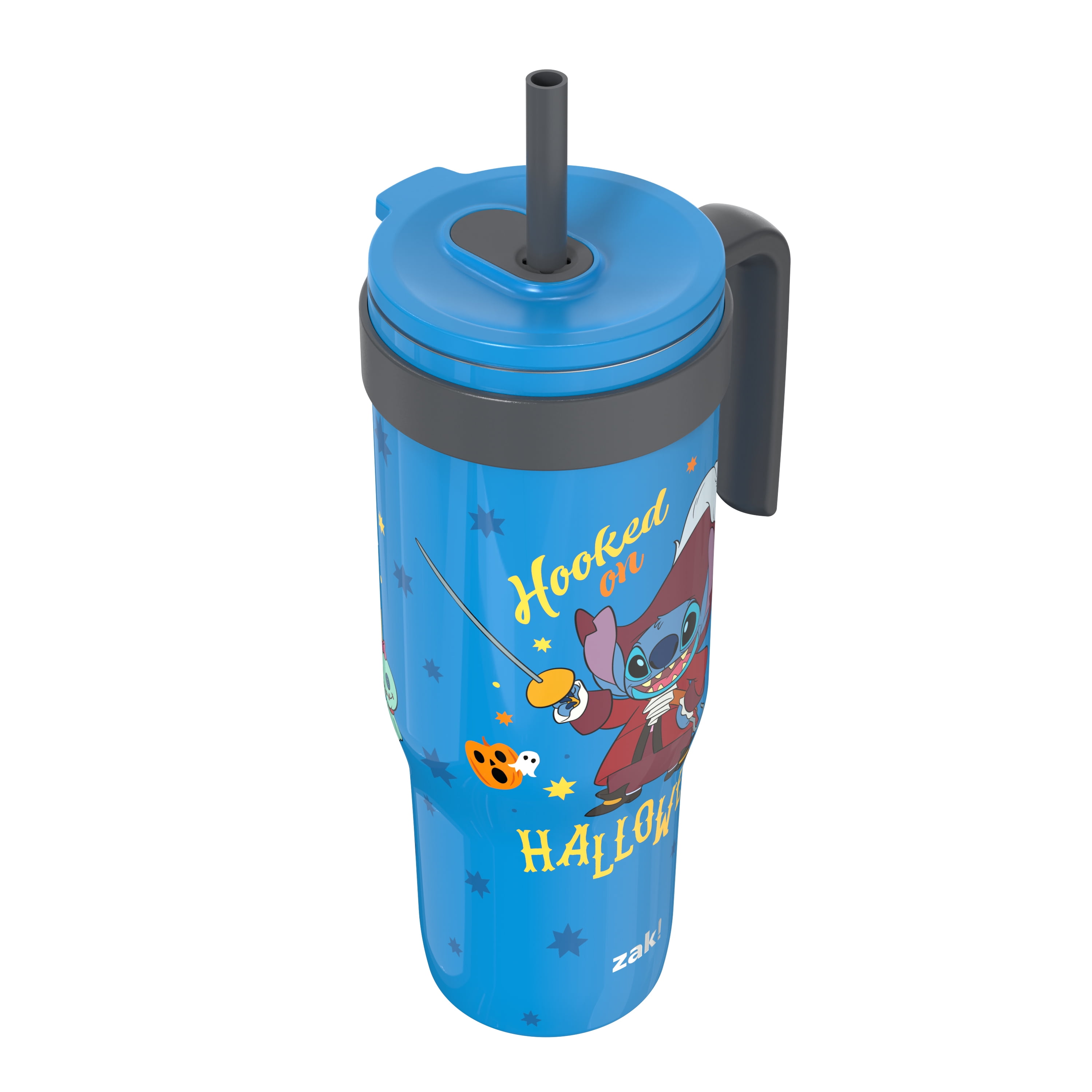 Zak Designs 30oz SS Straw Tumbler with a Handle, Blue Stitch