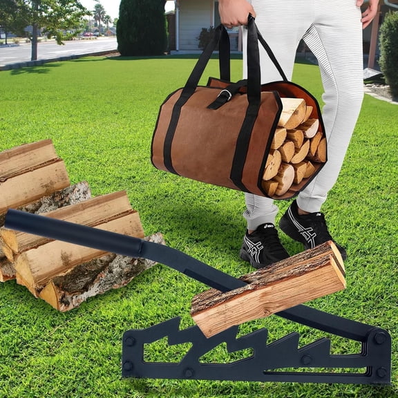 2025 New Wall Mounted Kindling Splitter, Metal Manual Fire Wood Kindling Splitter with Extended Handle, Portable Log Splitter for Indoor and Outdor Use