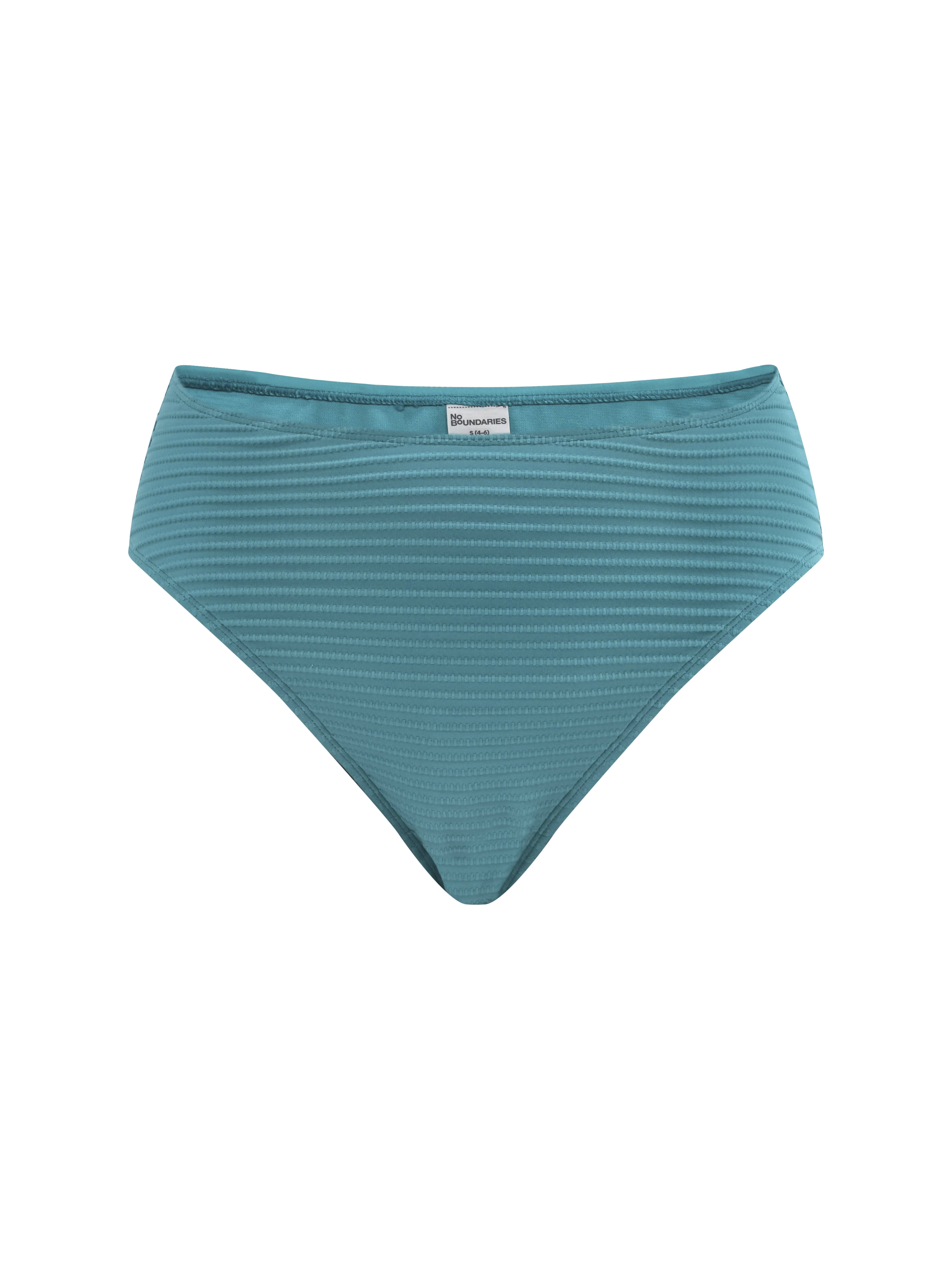 No Boundaries High Waisted Ribbed Bikini Bottom, Women's and Women's Plus