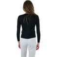 thumbnail image 2 of ToBeInStyle Women's Long Sleeve Button Up Ribbed Crew Neck Cardigan Sweater, 2 of 6