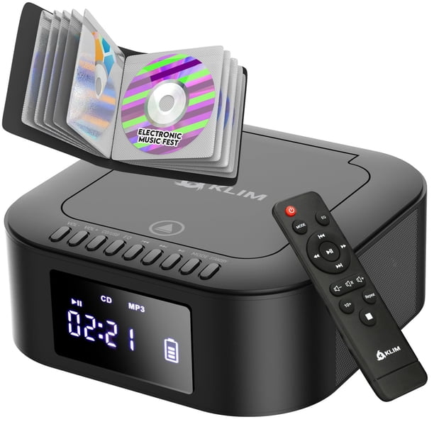 KLIM Boombox E1 Reproductor de CD portátil Bluetooth con subwoofer