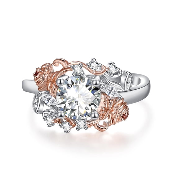 TANGPOET 925 Sterling Silver Rose Flower Rings for Women 8