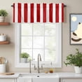 thumbnail image 2 of Red and Valance Curtain White Striped Geometric Window Valances Rod Pocket Short Curtains Window Treatments for Kitchen Bedroom Bathroom Laundry 42" x 18", 2 of 9