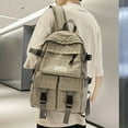 thumbnail image 5 of 1pc Simple Solid Color Backpack, Men's Simple And Versatile Large Capacity Computer Travel Backpack, Junior High School Student High School College Student Schoolbag, 5 of 5