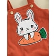 thumbnail image 6 of Infant Baby Girls Boys Romper, Sleeveless Embroidery Bunny Carrot Easter Bodysuit Overalls, 6 of 8