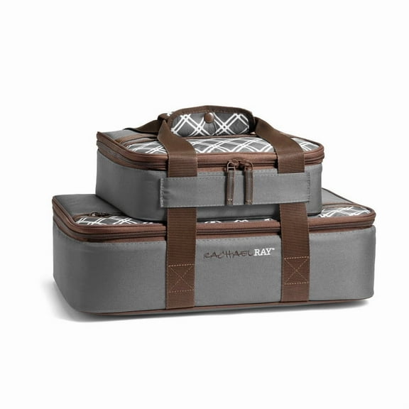 Rachael Ray 5055RR2582 Lasagna Lugger Combo Set for Potlucks, Sea Salt Grey