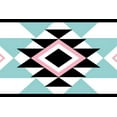thumbnail image 2 of Grey, Jace 32x23 Black Ornate Wood Framed with Double Matting Museum Art Print Titled - Aztec Teal Pink, 2 of 4