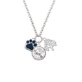 thumbnail image 2 of Delight Jewelry Silvertone Large Navy Blue Paw Let Things Go Fall Zoey Charm Necklace, 28", 2 of 4