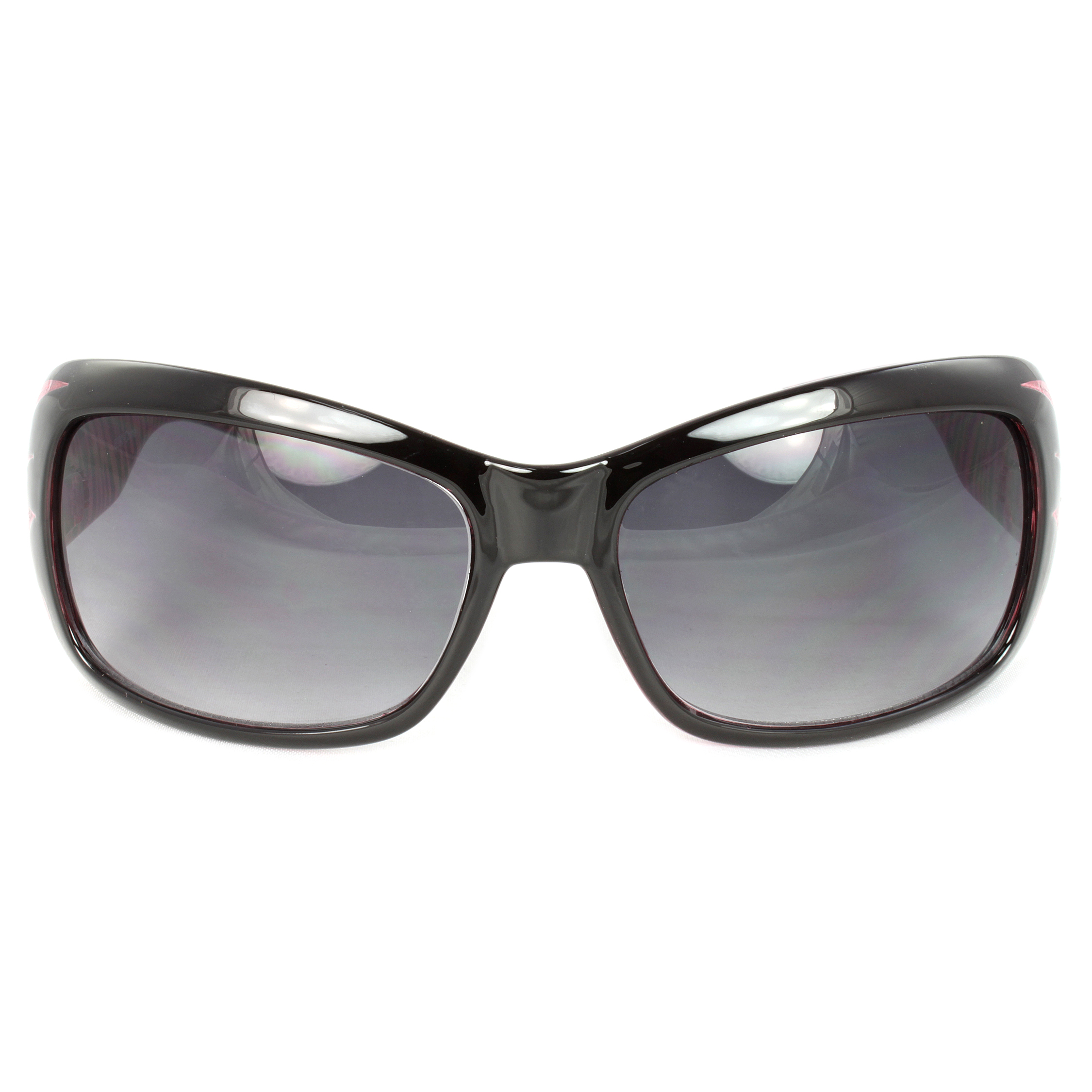 Stylish Shield Sunglasses Black Pink Frame Purple Black Lenses for Women and Men - image 2 of 2
