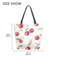thumbnail image 5 of FORMRS Womens Canvas Tote Bag with Zipper Inner Pocket Shoulder Handbag, Red Cherry, 5 of 7